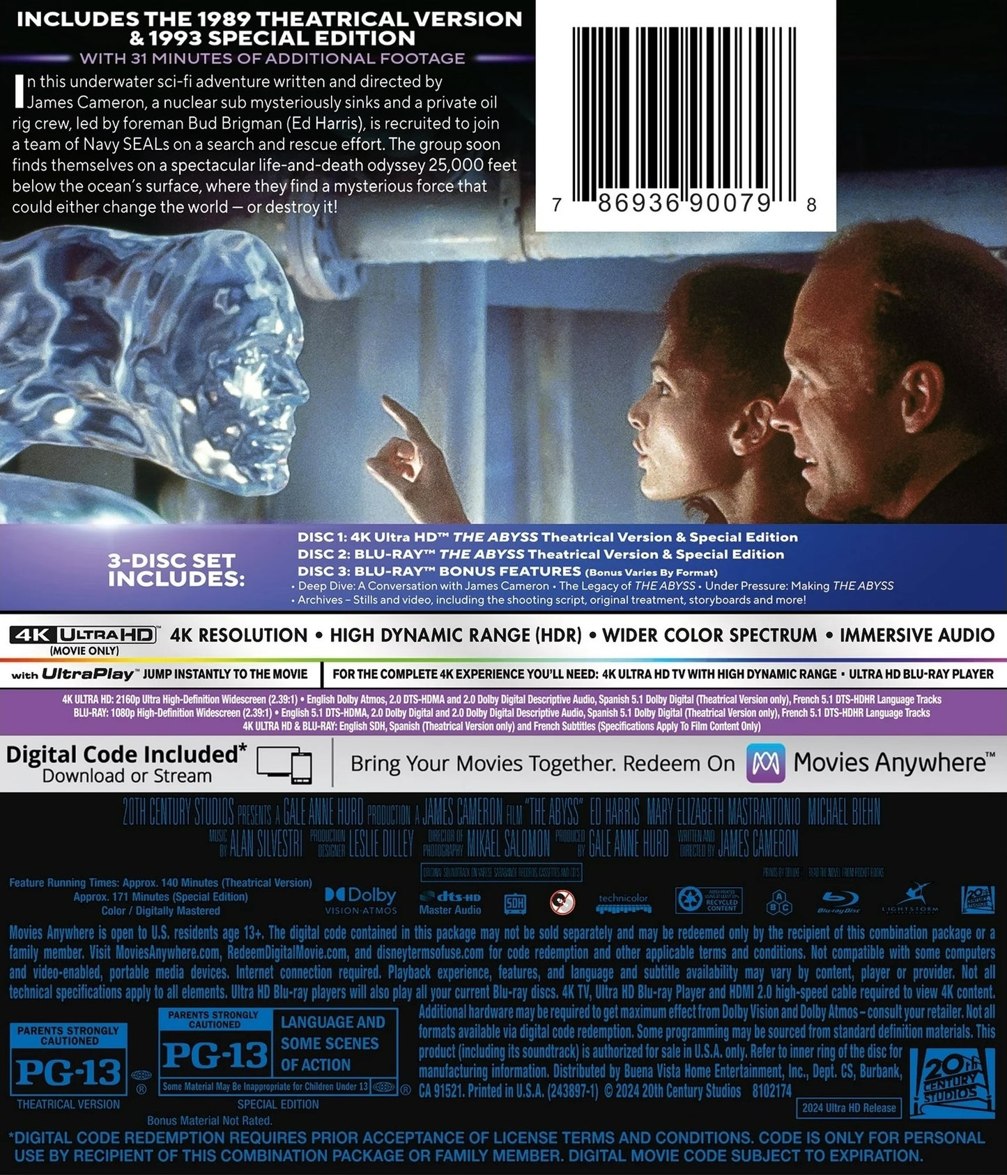 The Abyss 4K Ultra HD + Blu-ray + Digital Ultimate Collectors Edition Includes Slip Cover