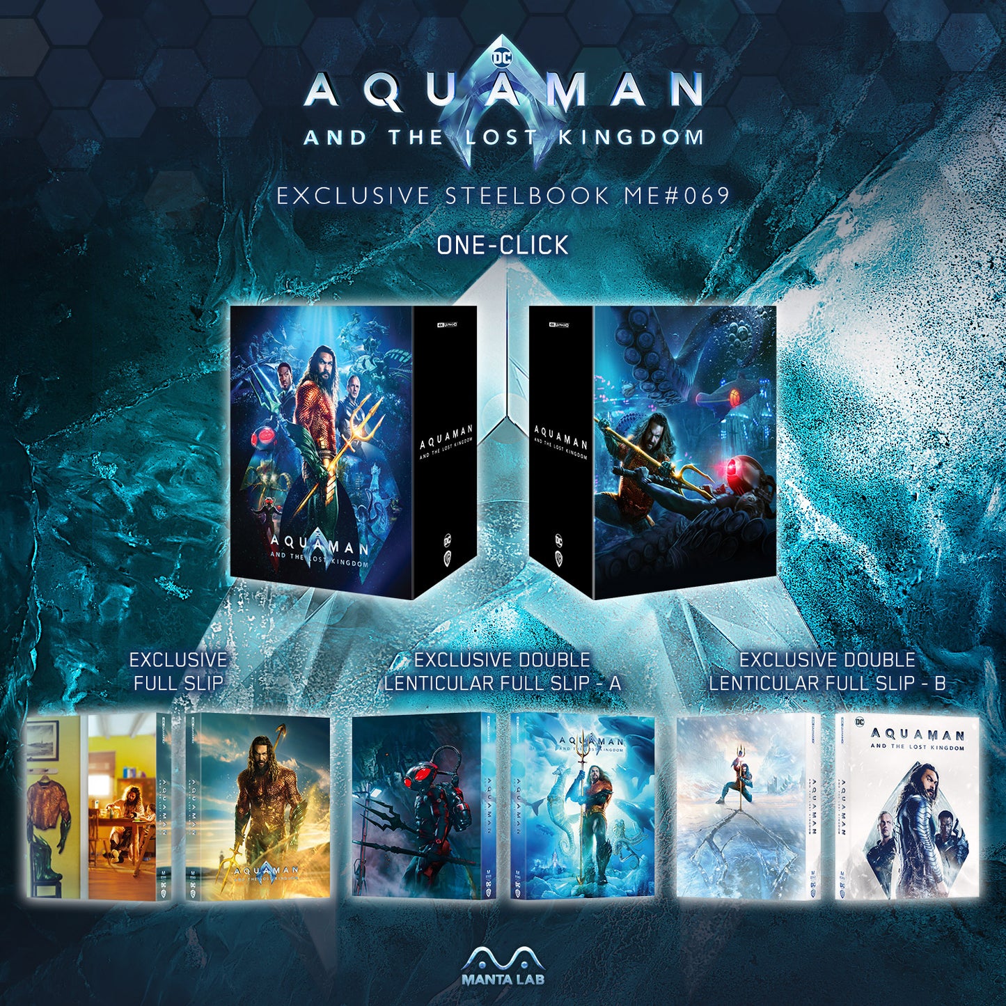 Aquaman and The Lost Kingdom 4K Blu-ray Steelbook Manta Lab Exclusive ME#69 One Click Box Set