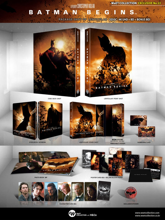 Batman Begins 4K+2D Blu-ray Steelbook WeET Collection Exclusive #22 Lenticular Slip - PREORDER