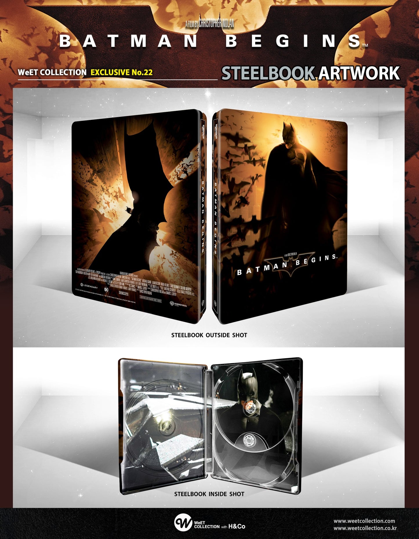 The Dark Knight Trilogy 4K+2D Blu-ray Steelbook WeET Collection Exclusive #22,23,24 Lenticular Slip Set - PREORDER