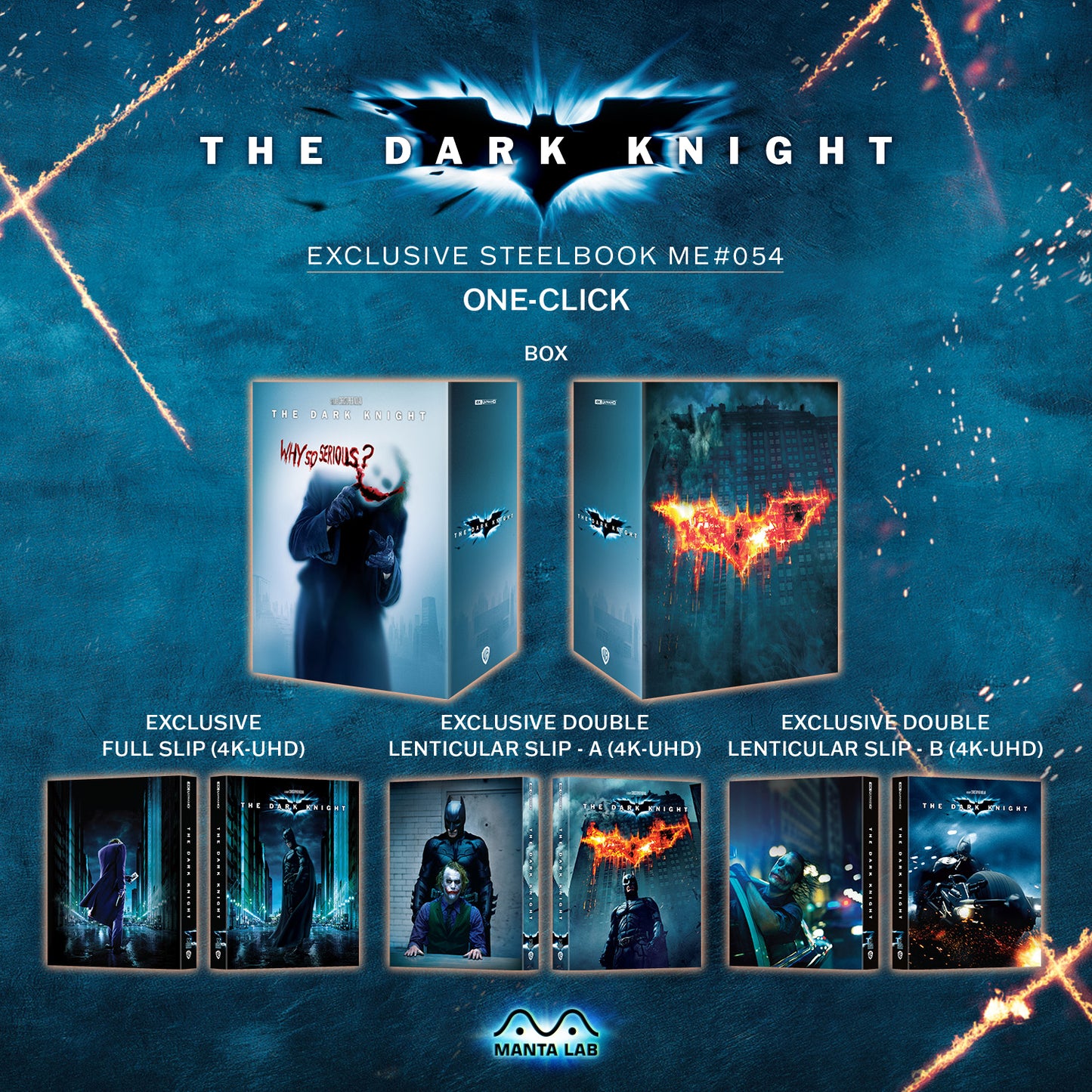 The Dark Knight 4K Blu-ray Steelbook Manta Lab Exclusive ME#54 One Click Box Set