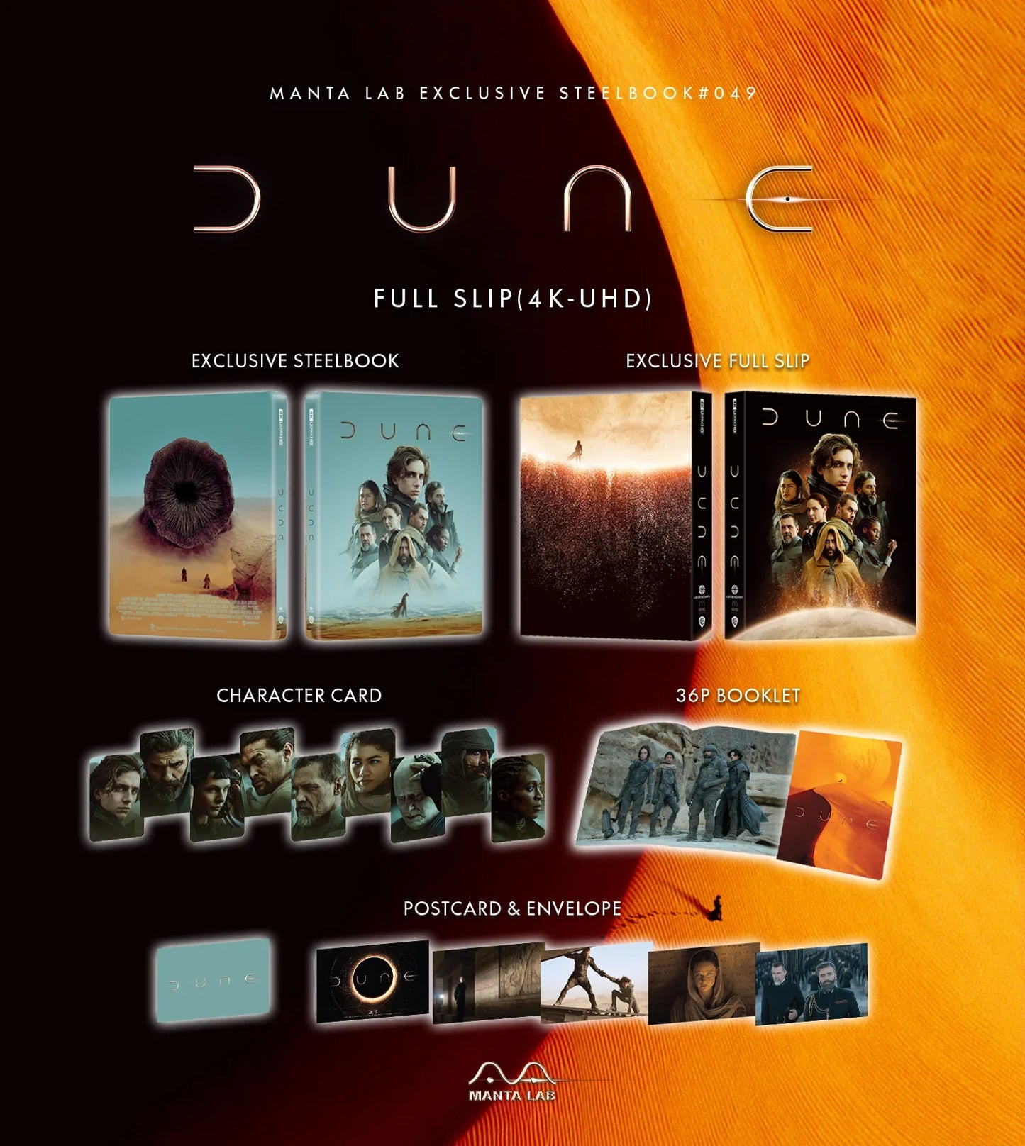 Dune 4K Blu-ray Steelbook Collectong Manta Lab Exclusive ME#49 One Click Box Set #007