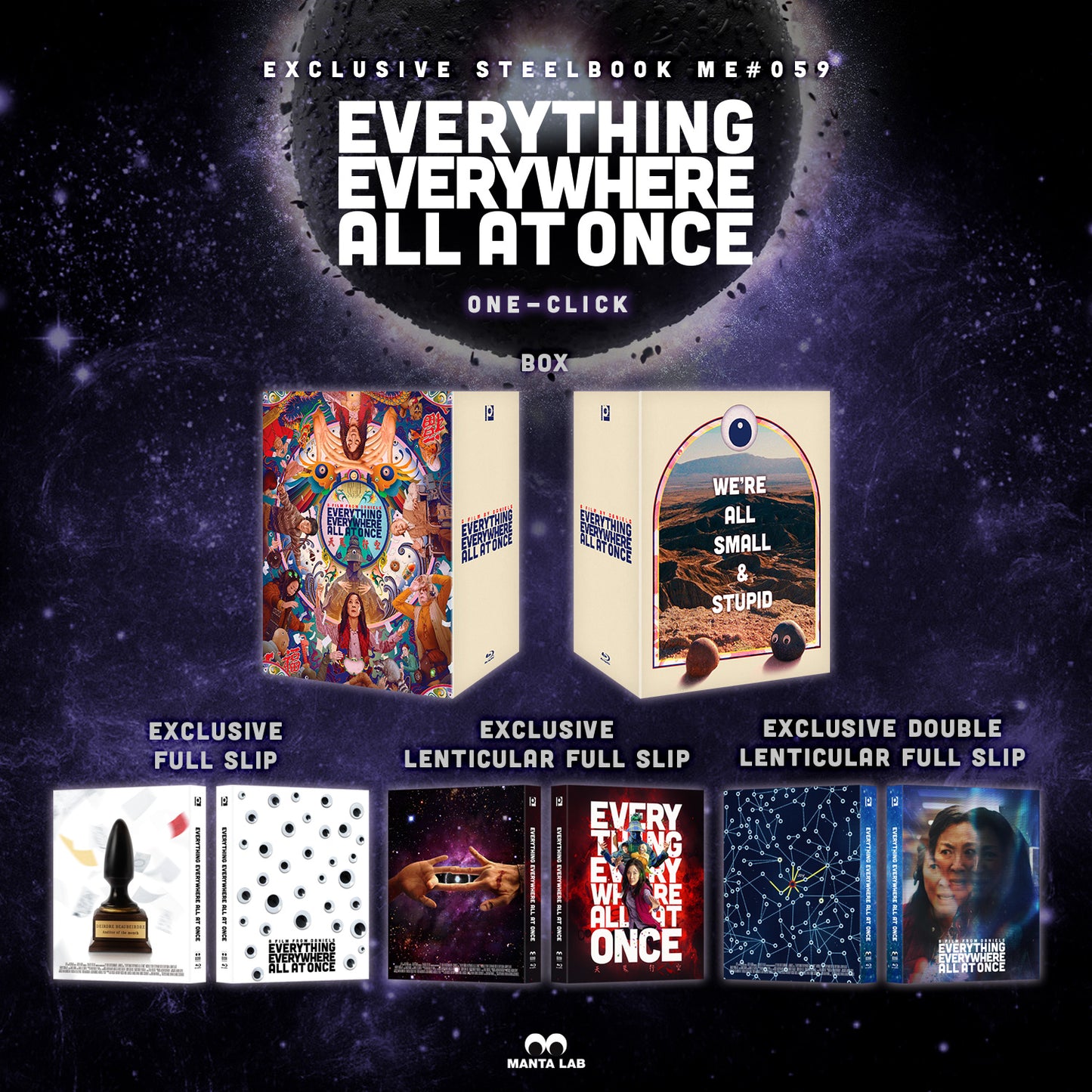 Everything Everywhere All At Once Steelbook Blu-ray Steelbook Manta Lab Exclusive ME#59 HDN GB Pre-Order One Click