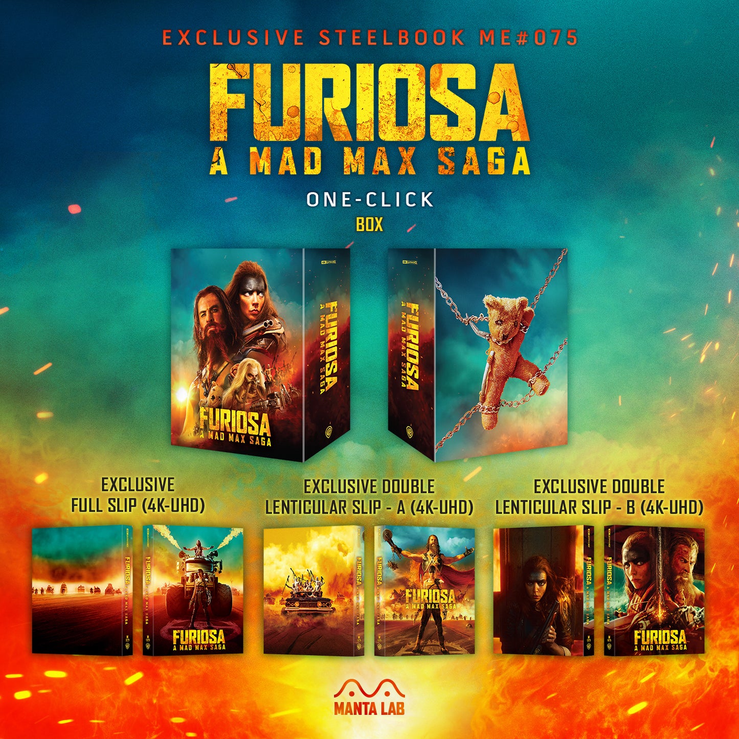 Furiosa: A Mad Max Saga (Standard & Chrome) 4K UHD Steelbook Manta Lab Exclusive ME#75 One Click Box Set