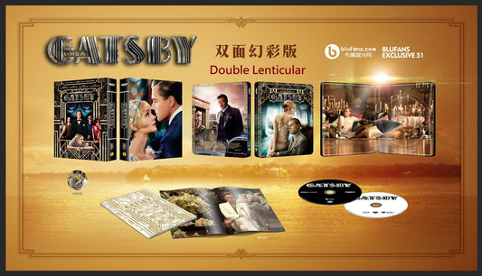 The Great Gatsby 4K Blu-ray Steelbook Blufans Exclusive #51 Double Lenticular Slip