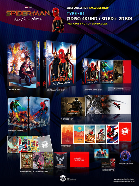 Spider-Man : Far From Home 4K+2D+3D Steelbook WeET Collection Exclusive #19 Lenticular Full Slip B1 - PREORDER