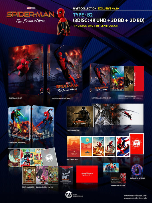 Spider-Man : Far From Home 4K+2D Steelbook WeET Collection Exclusive #19 Lenticular Full Slip B2 - PREORDER