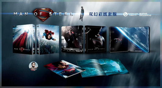 Man Of Steel 4K Blu-ray Steelbook Blufans Exclusive #63 Double Lenticular Slip