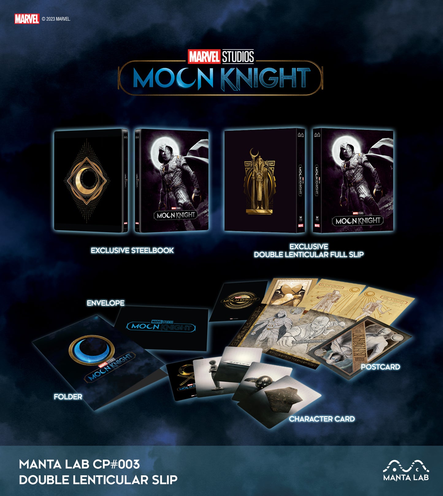 Moon Knight Steelbook Manta Lab MCP#003 Double Lenticular Full Slip (Discless) - PREORDER