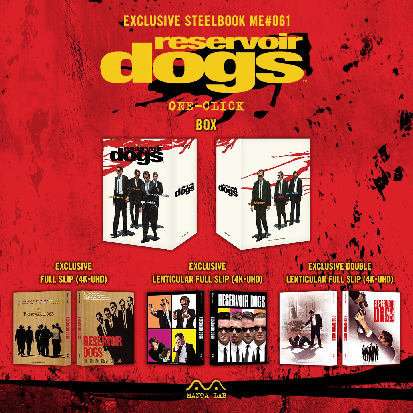 Reservoir Dogs 4K Blu-ray Steelbook Manta Lab Exclusive ME#61 One Click Box Set