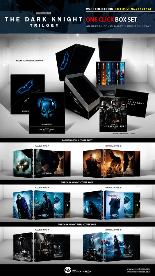 The Dark Knight Trilogy 4K+2D Blu-ray Steelbook WeET Collection Exclusive #22,23,24 6 Editions One Click Box - Numbered 700/700