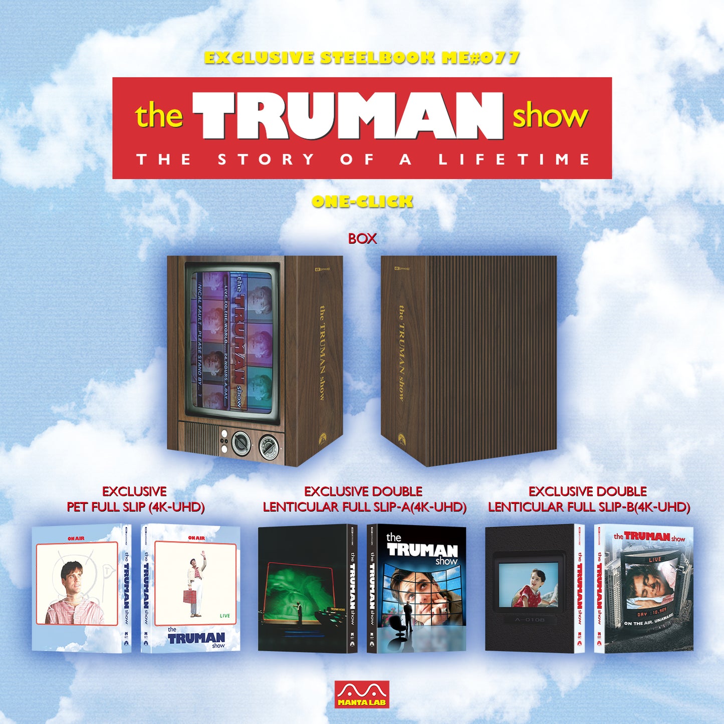 The Truman Show 4K Blu-ray Steelbook Manta Lab Exclusive ME#77 One Click Box Set - PREORDER