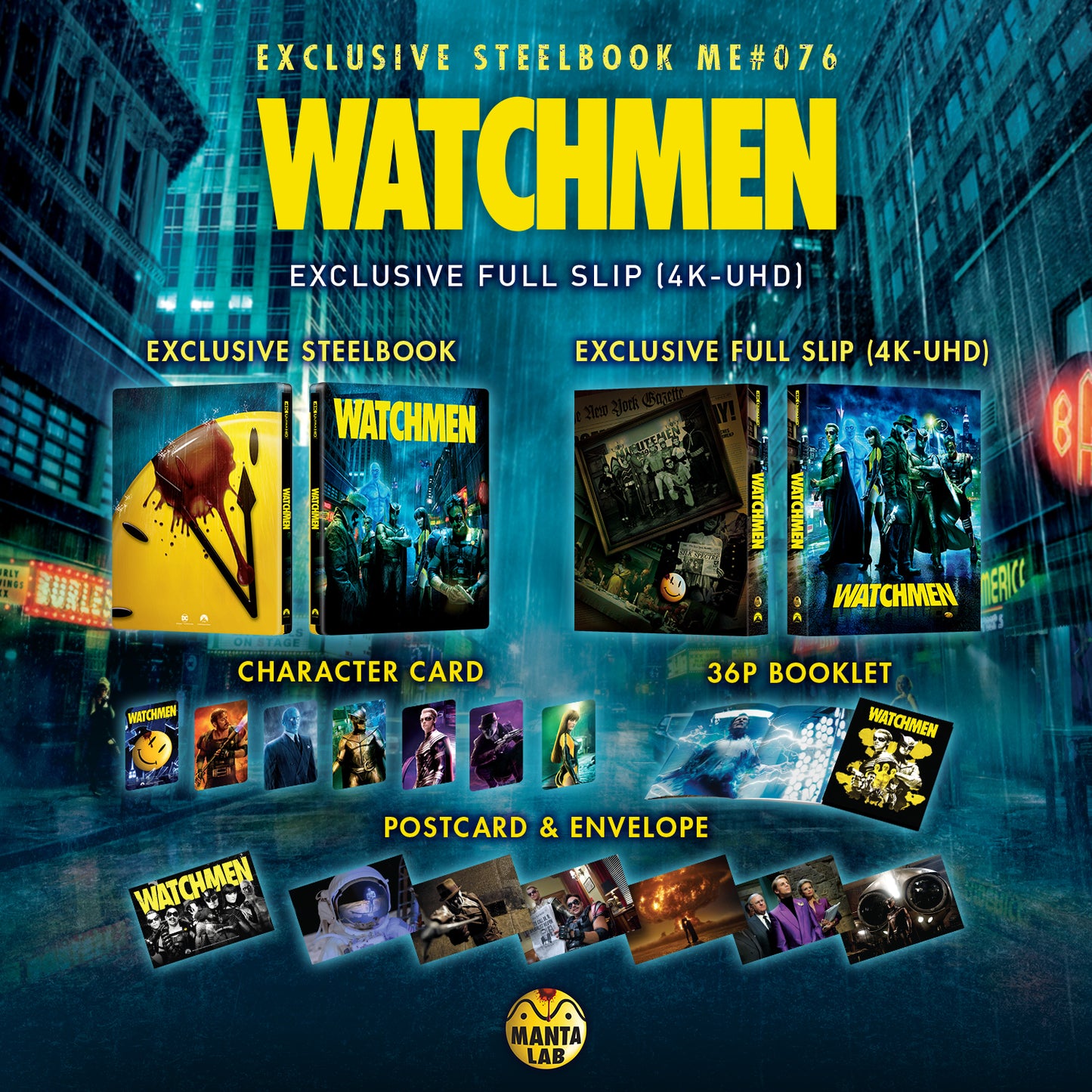 Watchmen 4K Blu-ray Steelbook Manta Lab Exclusive ME#76 Full Slip - PREORDER