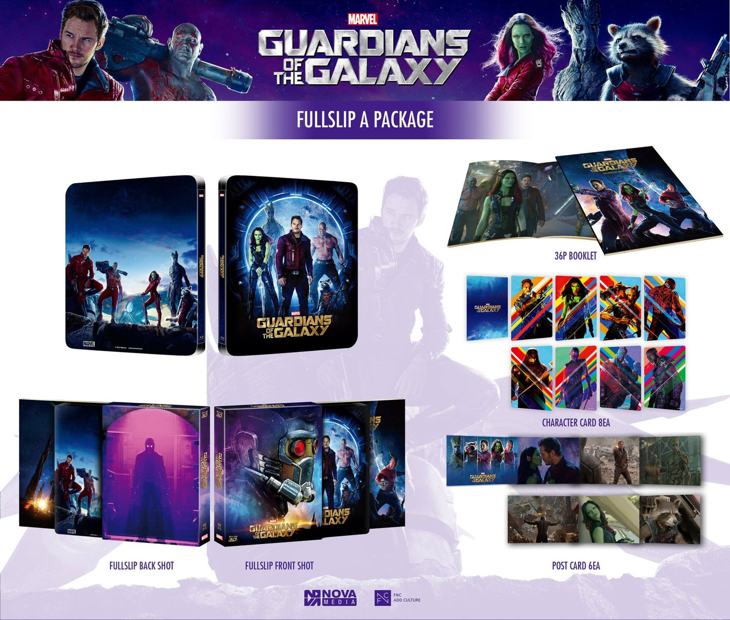 Guardians Of The Galaxy Blu-ray Steelbook Novamedia Exclusive #15 Full Slip A