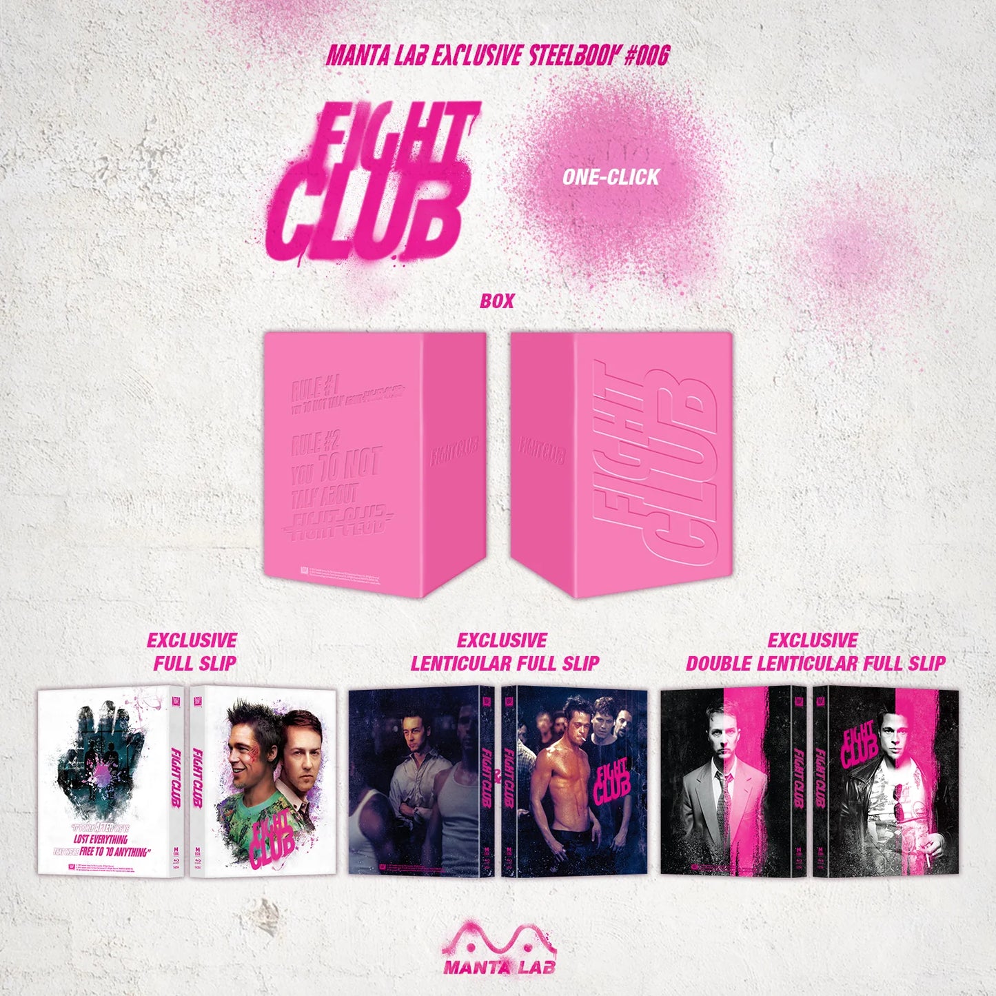 Fight Club Blu-ray Steelbook Manta Lab Exclusive ME#6 One Click Box Set