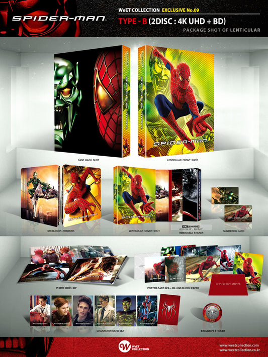 Spider-Man 1 4K+2D Blu-ray Steelbook WeET Collection Exclusive #9 Lenticular Slip