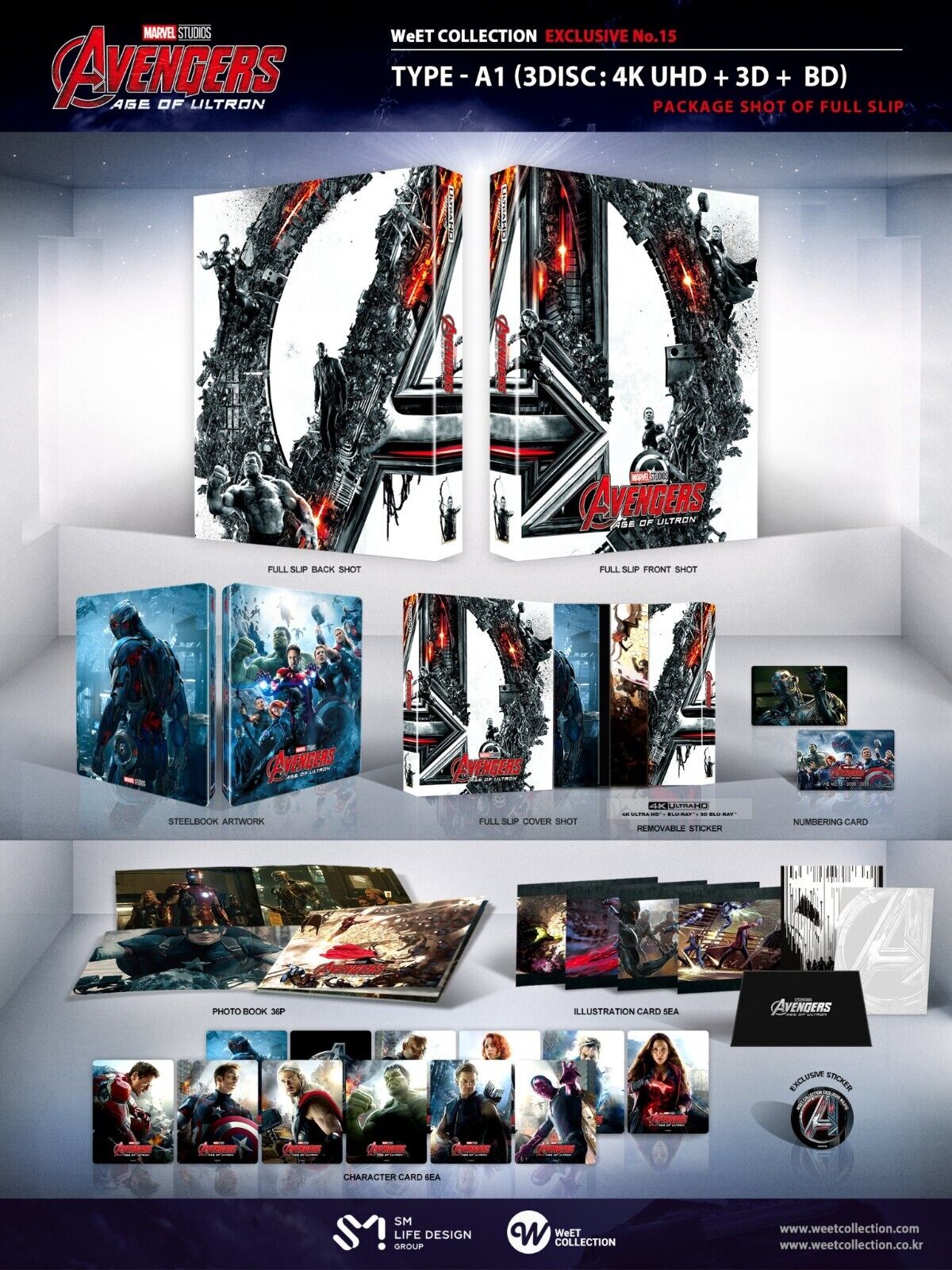 Avengers: Age of Ultron 4K+2D+3D Blu-ray SteelBook WeET Collection Exc