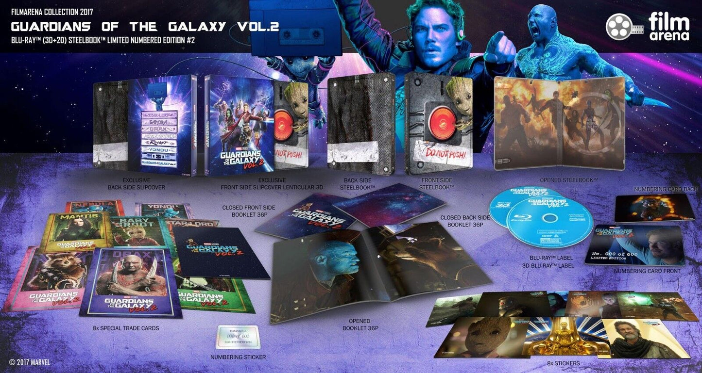 Guardians of the Galaxy Vol. 2 Blu-ray SteelBook Filmarena Collection #92 E3 Hard Box Set