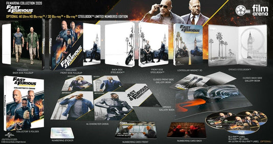 Hobbs & Shaw 4K+3D+2D Blu-ray Steelbook Filmarena Collection #130 Full Slip