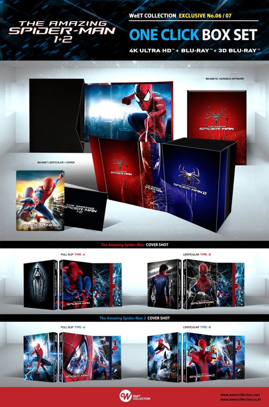 The Amazing Spider-Man 1+2 4K+2D Blu-ray Steelbook LE WeET Collcection Exclusive #6 & #7 One Click Box Set