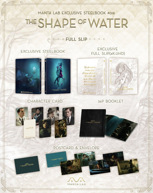 The Shape Of Water 4K Blu-ray Steelbook Manta Lab Exclusive ME#18 Full Slip