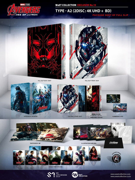 Avengers: Age of Ultron 4K+2D Blu-ray SteelBook WeET Collection Exclusive #15 Full Slip A2