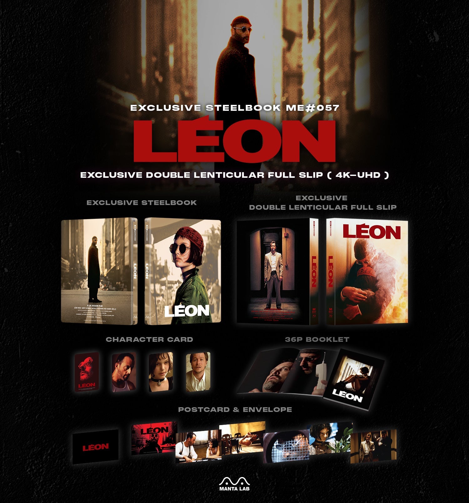 Leon 4K Blu-ray Steelbook Manta Lab Exclusive ME#57 Double Lenticular